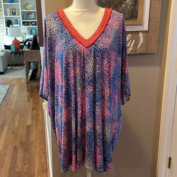 Nanette Lepore Pink and Blue Swim Coverup Tunic - Picture 2 of 8